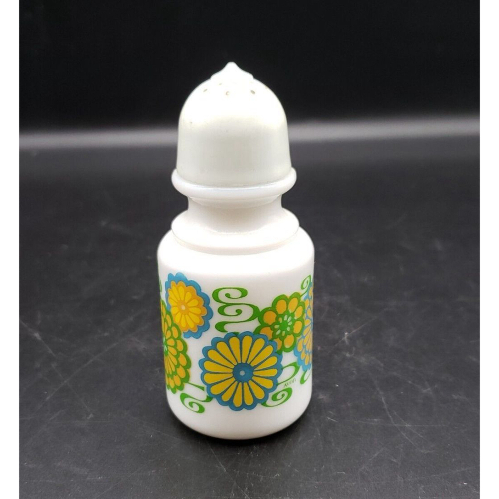 Vintage Milk Glass Salt/Pepper Shaker FLOWER POWER Avon 1970's